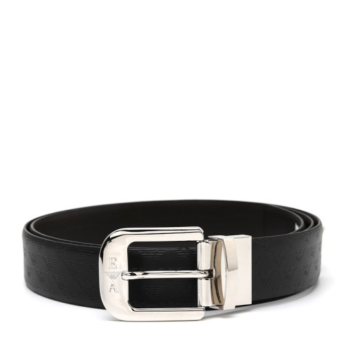 Emporio Armani/安普里奧阿瑪尼徽標(biāo)壓印雙面用牛皮革男士皮帶腰帶Y4S070YKL2E