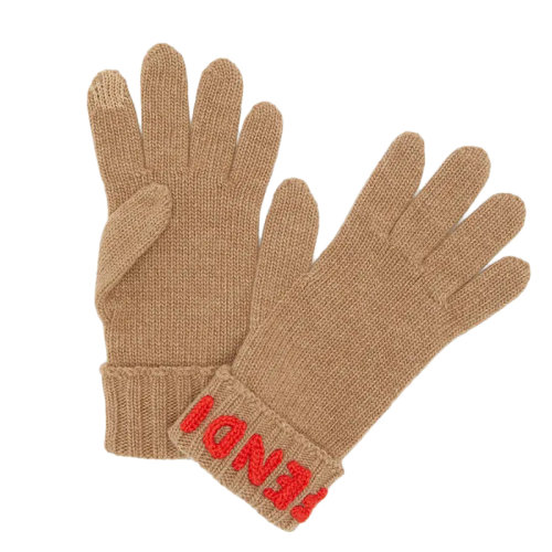 FENDI/芬迪新款 女士米色羊毛手套FXY574AIX0F0UBY