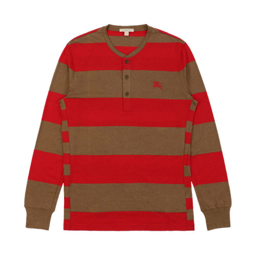 BURBERRY/博柏利 男士駝色紅色拼色徽標(biāo)系扣針織衫 3942266