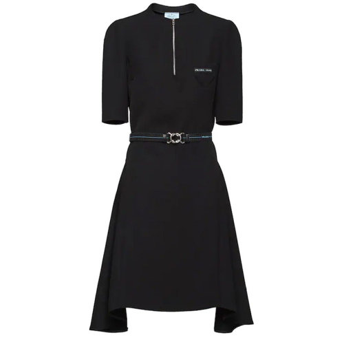 PRADA/普拉達  女裝 女士 黑色棉質時尚連衣裙 P39P4H-1RW9-F0002