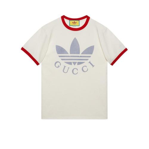  GUCCI古馳 22年秋冬 女士 adidas x Gucci聯(lián)名系列針織棉T恤 702612 XJEB1 9095