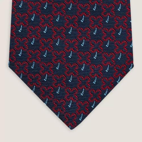 HERMES愛(ài)馬仕 22年秋冬 男士 領(lǐng)帶 Cravate Trefle a 4 Fers H655987T 03