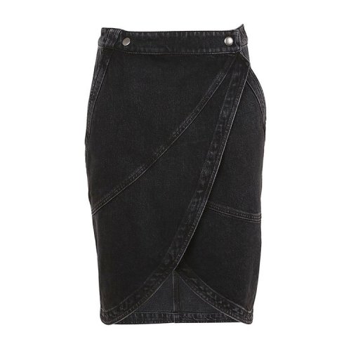 Givenchy/紀(jì)梵希  女裝 時(shí)尚百搭 牛仔裙 高腰 女士黑色棉質(zhì)半身裙 BW407K507N-001  HKY0640