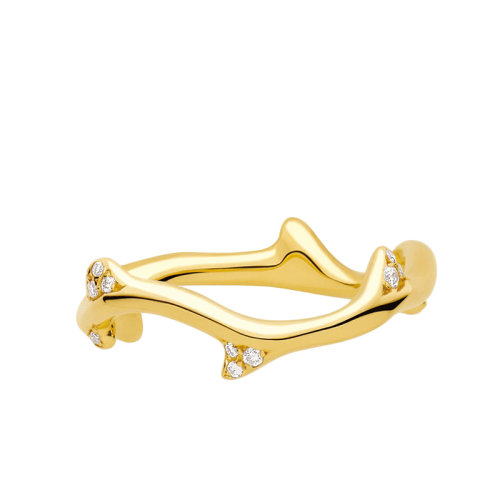 DIOR/迪奧 22春夏新款BOIS DE ROSE系列 18k金黃金鑲嵌鉆石戒指JBDR95034_0000