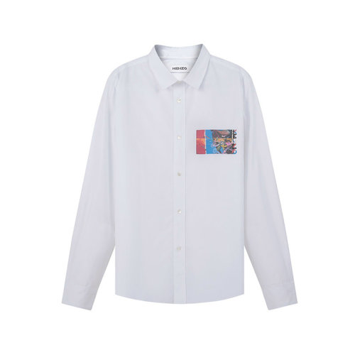 KENZO/高田賢三男士棉質(zhì)長袖休閑襯衫 FC5 5CH403 5DE