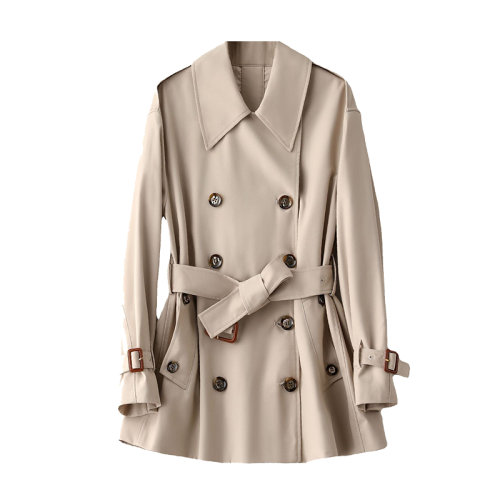 GeleiStory/GeleiStory春秋新款雙排扣風衣女中長款系帶顯瘦英倫風女士風衣