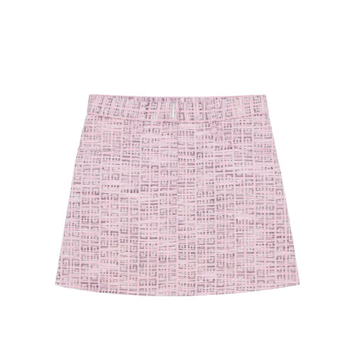 Givenchy/紀(jì)梵希 22年秋冬新款 迪士尼聯(lián)名系列 女士粉色/黑色織物4G紋理提花迷你裙BW40KR13N0-692