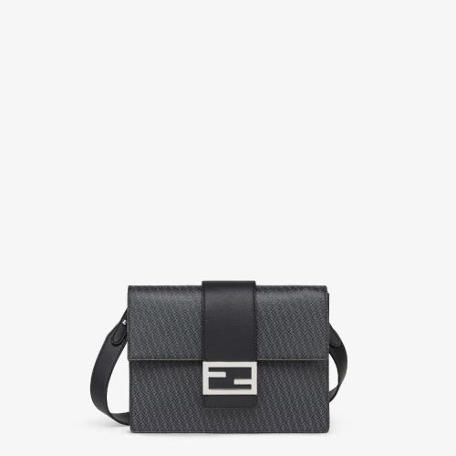  FENDI芬迪 22年秋冬 男士 單肩包 深灰色皮革手袋 7VA524AGLPF0L6B