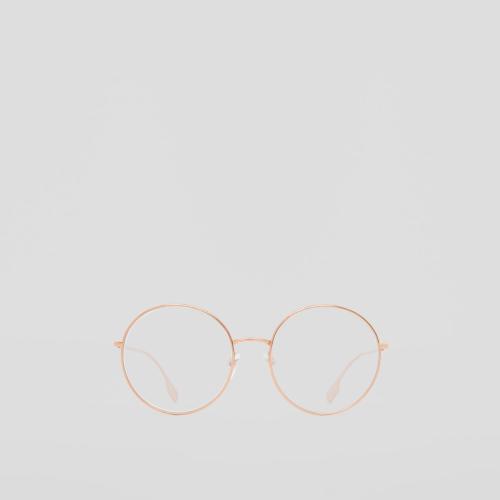  BURBERRY 22年秋冬 女士 標(biāo)志性條紋裝飾圓弧框藍(lán)光眼鏡 40822781