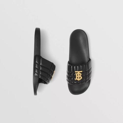  BURBERRY 22年秋冬 男士 專屬標(biāo)識(shí)裝飾絎縫羔羊皮拖鞋 80481921