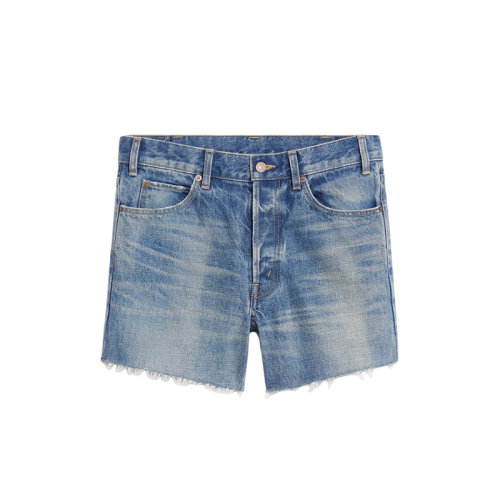 CELINE/賽琳 22年春夏新款 女士聯(lián)合水洗藍色純棉迷你牛仔短褲熱褲2N757930F.07UW