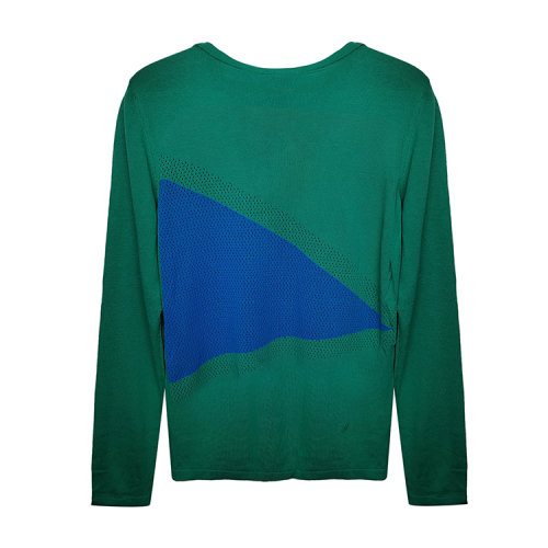 Emporio Armani/安普里奧阿瑪尼 藍(lán)綠拼色男士長袖針織衫