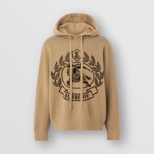  BURBERRY 22年秋冬 男士 馬術(shù)騎士裝飾羊毛提花寬松連帽衫 80641291