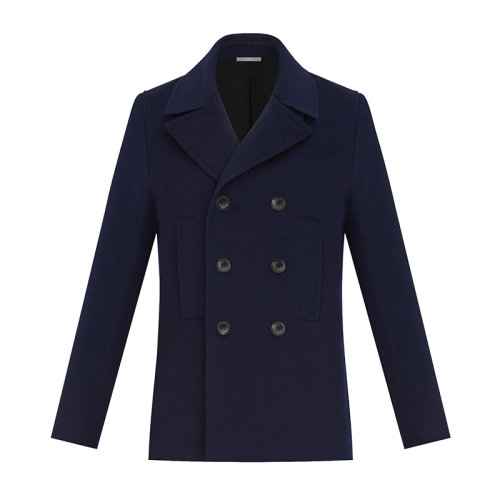 DIOR/迪奧  男士深藍色羊絨豌豆大衣 533C450A3225_C530