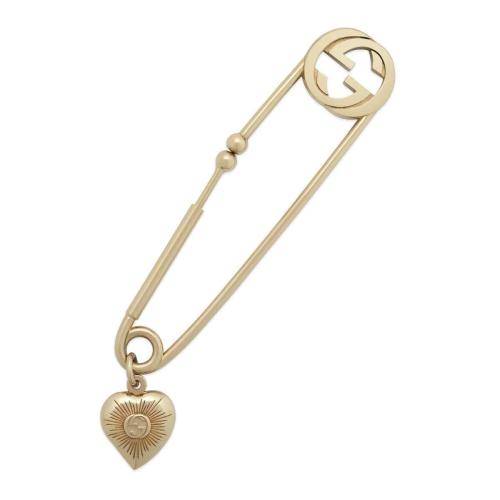  GUCCI古馳 22年秋冬 女士 飾心形單邊別針耳環(huán) 716738 I4600 0703