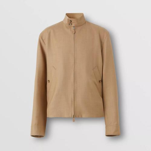  BURBERRY 22年秋冬 男士 專屬標識裝飾羊毛哈林頓外套 80559121