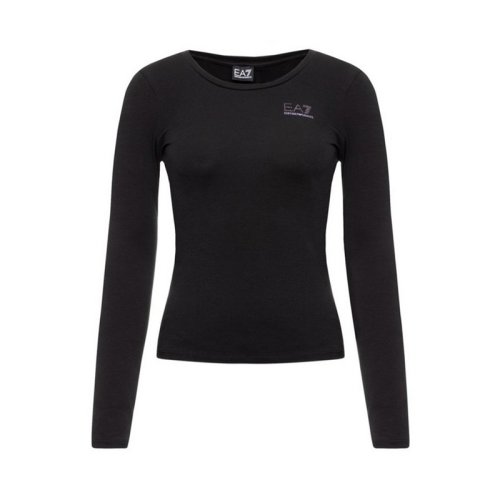  Emporio Armani/安普里奧阿瑪尼 女士黑色棉質(zhì)長袖T恤 6GTT03 J28Z 1200 PLFSX