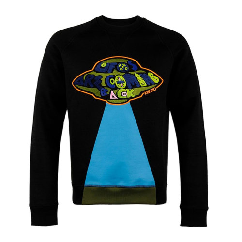 Kenzo 高田賢三 男士 服裝  圓領(lǐng)飛碟刺繡套頭衫長(zhǎng)袖衛(wèi)衣 男衛(wèi)衣