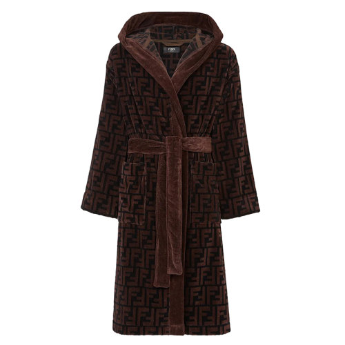 FENDI/芬迪 男士棕色FF圖案的棉質(zhì)浴袍FXA009A79JF0QT2