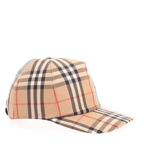 BURBERRY/博柏利  棕色棉質(zhì)經(jīng)典格紋鴨舌帽棒球帽8026929【主推】