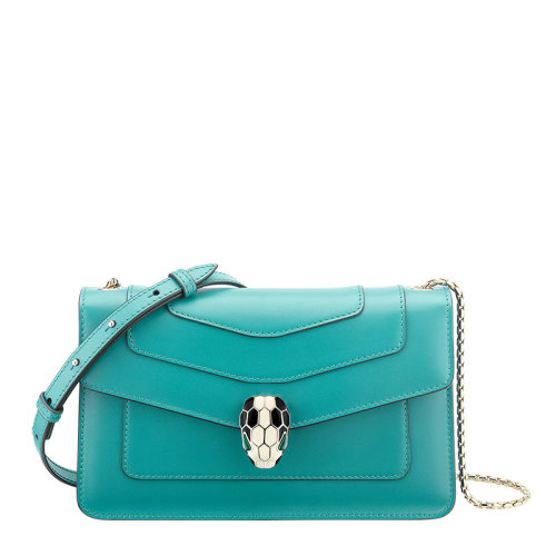 BVLGARI/寶格麗 Serpenti Forever系列 女士牛皮蛇頭包鏈條單肩時尚斜挎包