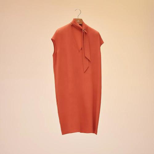  HERMES愛馬仕 22年秋冬 女士 連衣裙 Robe cocon lavalliere H2E0532D02J34