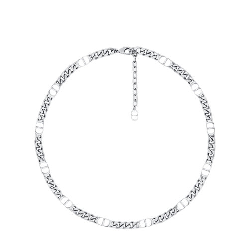 DIOR/迪奧  男士銀色飾面黃銅CD標(biāo)志細(xì)款項(xiàng)鏈N1574HOMMT_D000
