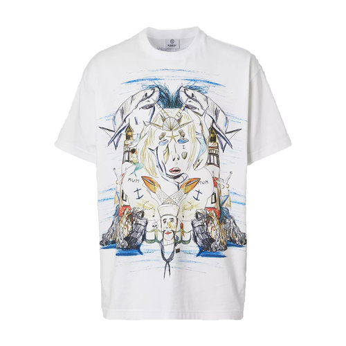 BURBERRY/博柏利  海洋素描印花棉質(zhì)寬松男士短袖T恤衫 8040681 1