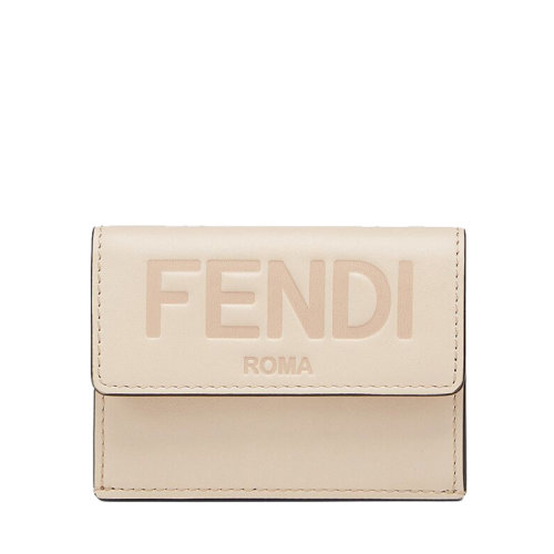 FENDI/芬迪 20  女士微型淺粉色小牛皮徽標三折錢包8M0395AAYZF1BA9