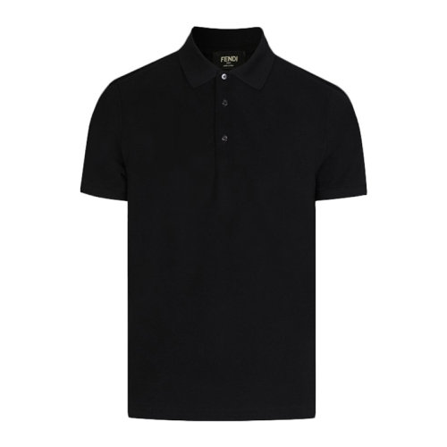 FENDI/芬迪 男士黑色棉質(zhì)簡約休閑個性時尚翻領(lǐng)短袖上衣T恤Polo衫 FY0985-AH16-F0QA1