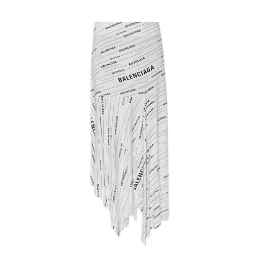 Balenciaga/巴黎世家  女裝 字母LOGO 女士白色時(shí)尚休閑半身裙 556483TDV10 9040