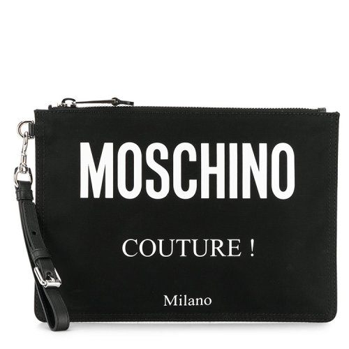 MOSCHINO/莫斯奇諾  男包男士黑色時(shí)尚簡(jiǎn)約拉鏈?zhǔn)帜冒? $A840482012555