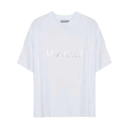 Moncler/蒙克萊  盟克睞女裝 品牌字母LOGO 女士白色棉質(zhì)時(shí)尚圓領(lǐng)春夏短袖T恤 8C70410V8094001