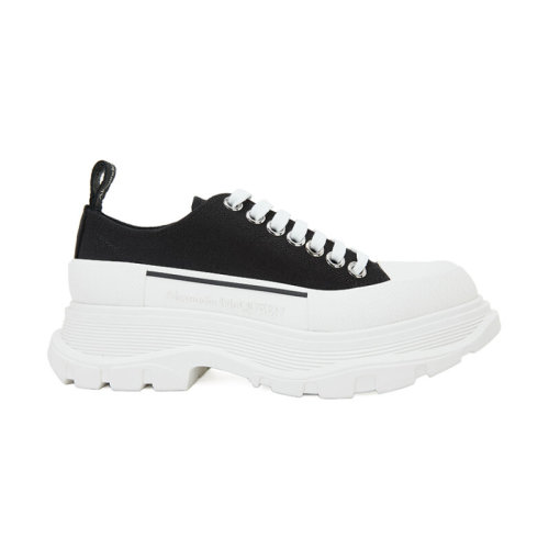 Alexander McQueen/亞歷山大麥昆 女士黑色帆布運動鞋 611705 W4MV2 1070