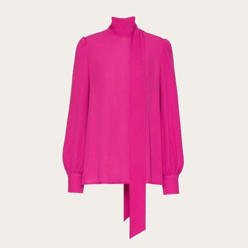  VALENTINO華倫天奴 22年秋冬 女士 罩衫 TOP EN GEORGETTE XB3AE6P51MHFP1