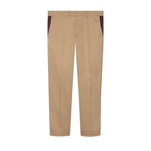  GUCCI古馳 22年秋冬 男士 60年代織帶_棉長褲 468518 Z3732 2852