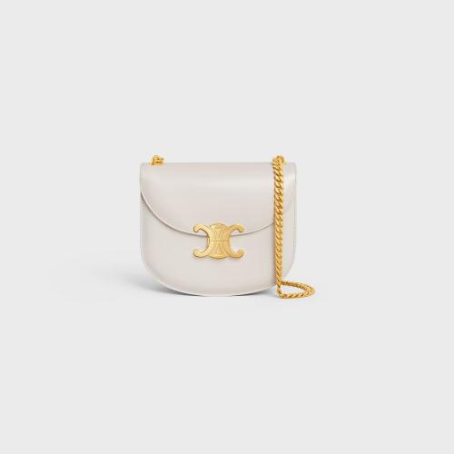  CELINE賽琳思琳 22年秋冬 女士 單肩包 TEEN BESACE TRIOMPHE亮澤牛皮革鏈條手袋 110973BF4.01