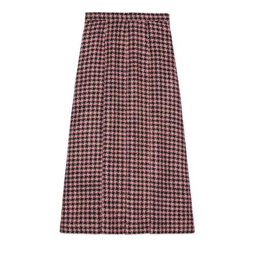  GUCCI古馳 22年秋冬 女士 千鳥格羊毛褶裥半身裙 664422 ZAHD7 1250 預(yù)定商品2-6周發(fā)貨