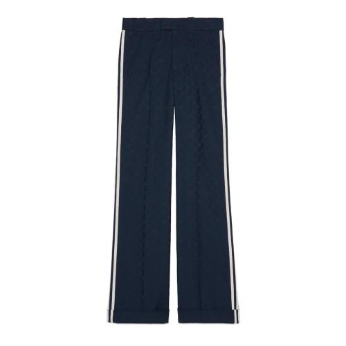  GUCCI古馳 22年秋冬 男士 adidas x Gucci聯(lián)名系列GG Trefoil提花長褲 721620 ZAI22 4240