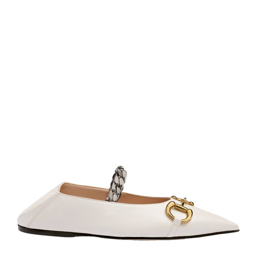 GUCCI/古馳  新款女士芭蕾舞者馬銜扣鏈條平跟鞋 （2色可選）