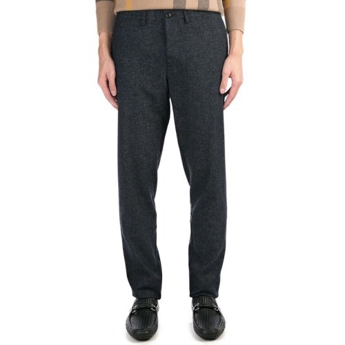BURBERRY/博柏利 男士藏藍(lán)色羊毛混紡長(zhǎng)褲休閑褲