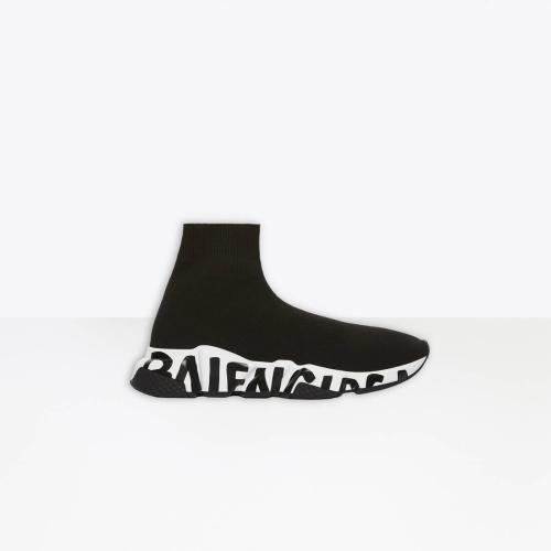  BALENCIAGA巴黎世家 22年秋冬 女士 休閑運(yùn)動(dòng)鞋 Women%27s Speed Graffiti Sneaker in BLACK/WHI 預(yù)定商品1-3周發(fā)貨