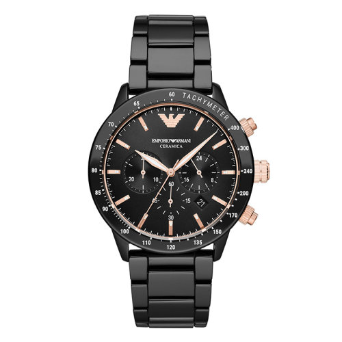 Emporio Armani/安普里奧阿瑪尼【 吳磊同款】阿瑪尼男士手表三眼計(jì)時陶瓷表帶石英腕表AR70001/AR70002