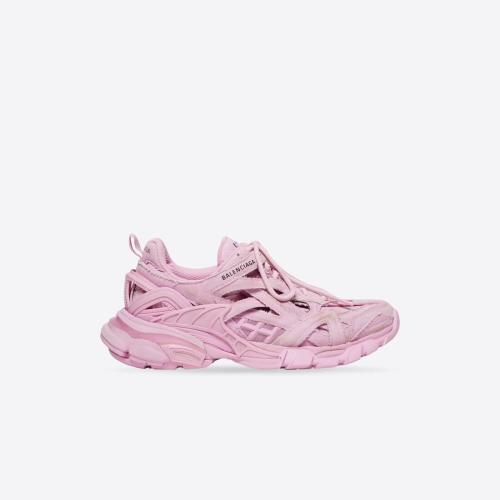  BALENCIAGA巴黎世家 22年秋冬 女士 休閑運(yùn)動(dòng)鞋 Womens Track.2 Trainers In Canvas  in Pink