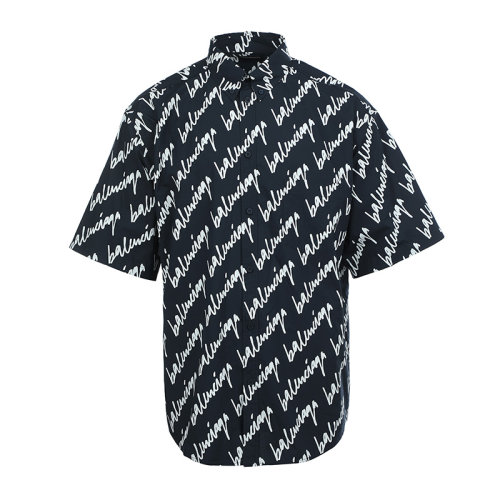 Balenciaga/巴黎世家22春夏男士字母logo短袖襯衫681702TLLJ