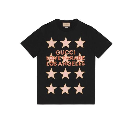  GUCCI古馳 22年秋冬 女士 “Gucci Love Parade”T恤 615044 XJEQI 1082