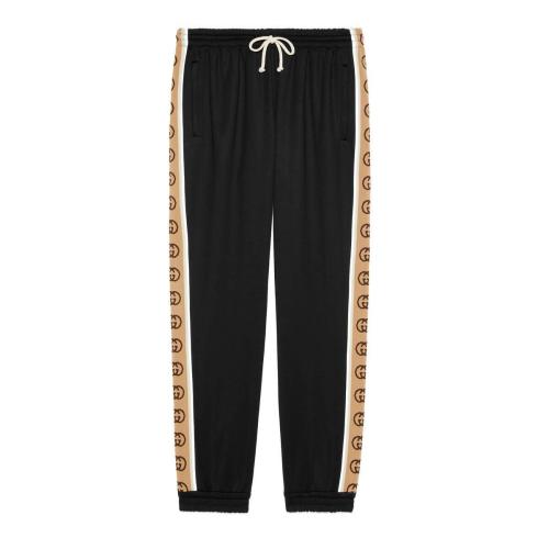  GUCCI古馳 22年秋冬 男士 寬松平紋針織慢跑長褲 598858 XJBZ8 1082