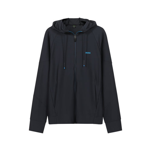 HUGO BOSS/雨果博斯【22春夏新款】男士連帽拉鏈衛(wèi)衣開(kāi)衫運(yùn)動(dòng)衫外套LOGO圖案 50465669