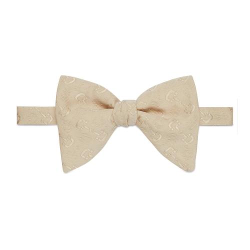  GUCCI古馳 22年秋冬 男士 羊毛真絲混紡馬銜扣提花領(lǐng)結(jié) 720992 4GA10 9400