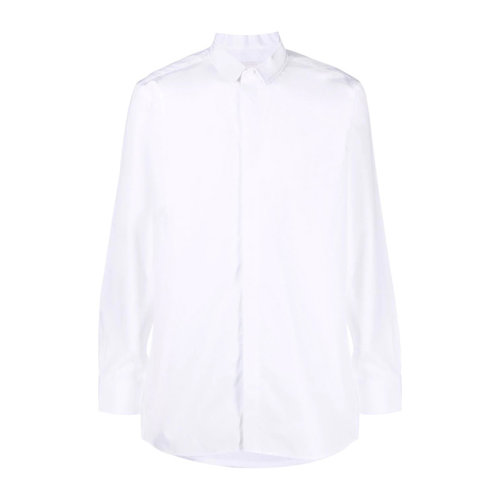 Givenchy 紀(jì)梵希 男士 服裝  白色翻領(lǐng)標(biāo)志刺繡燕尾服襯衫 男士長袖襯衫
